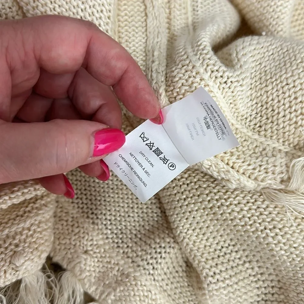 J. Crew 100% Linen Relaxed Fit Kimono Cardigan Tassel Detail Size S/M